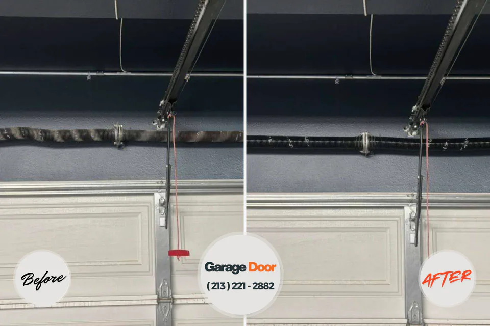 Before and after: garage door repair Knox, PA